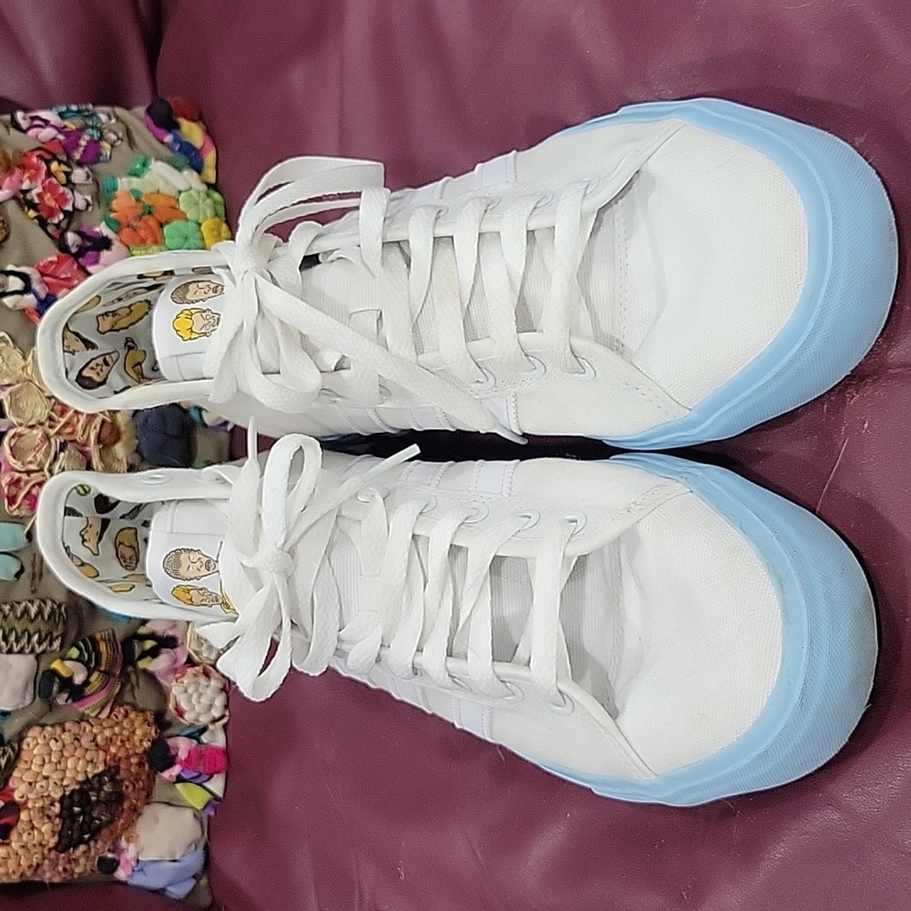 ADIDAS Beavis and Butthead White Canvas High Tops